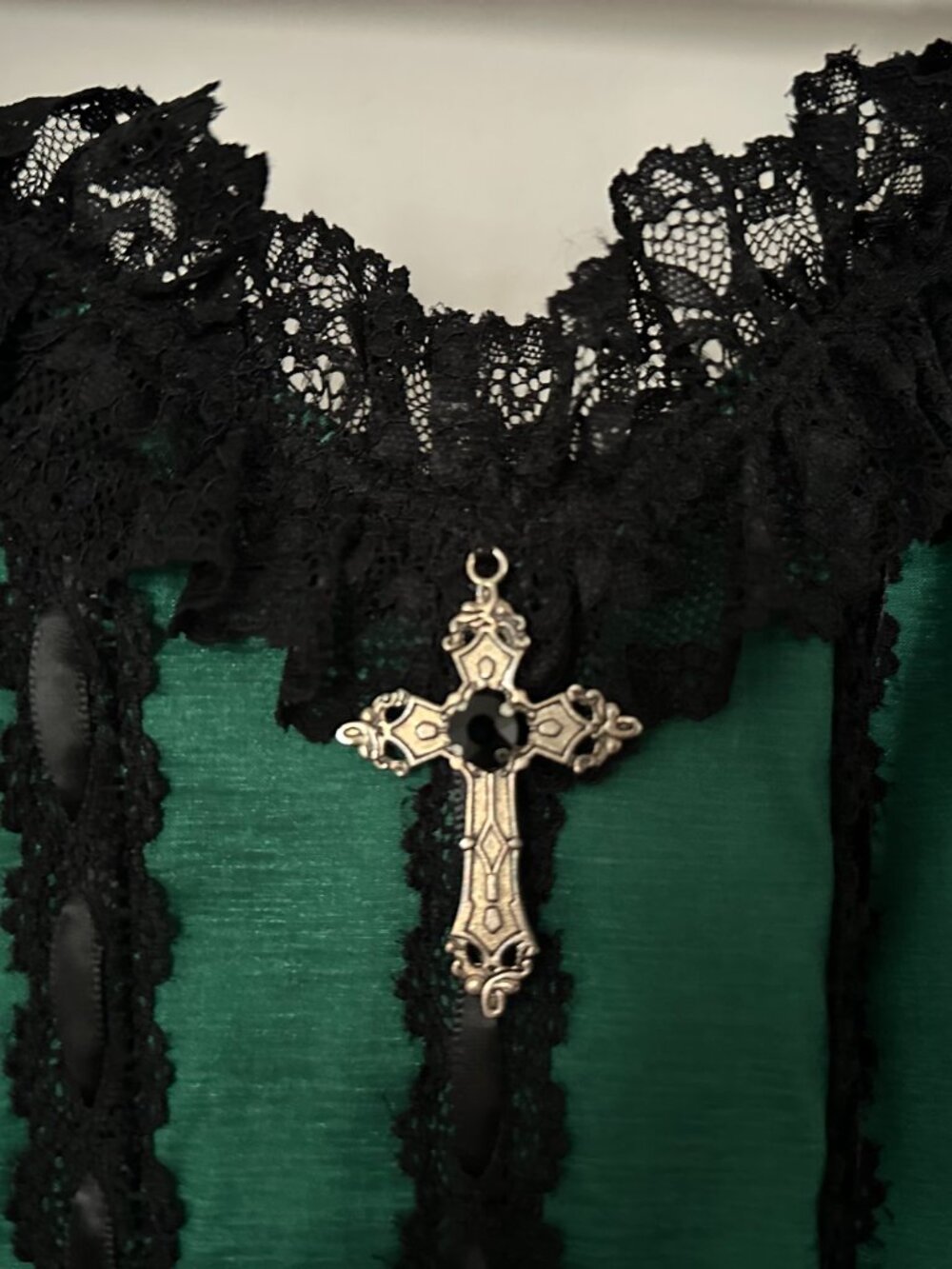 Dolls Kill Widow Gothic Elegance Lace Trim Corset Top Large - Picture 4 of 15